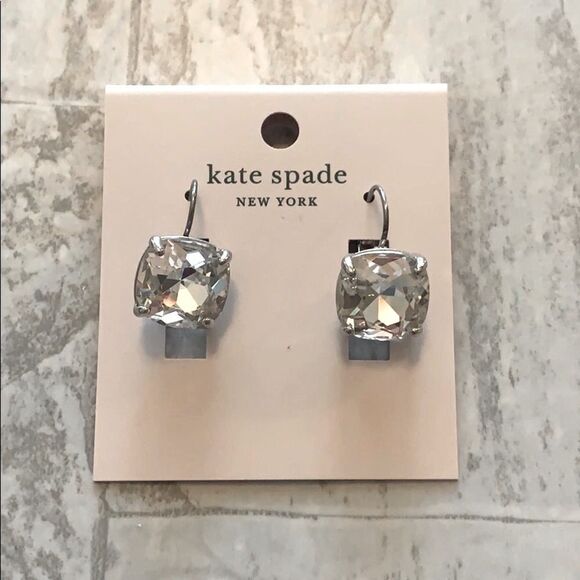 Kate Spade Clear/Silver Earrings NWT - Picture 1 of 5